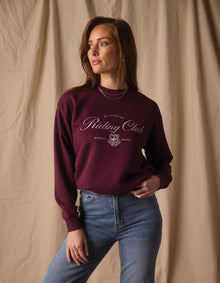 Women | Normal Fleece Graphic Crewneck | Port Wine