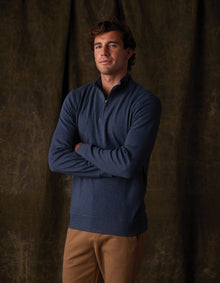Men | Puremeso Weekend Quarter Zip | Indigo Blue