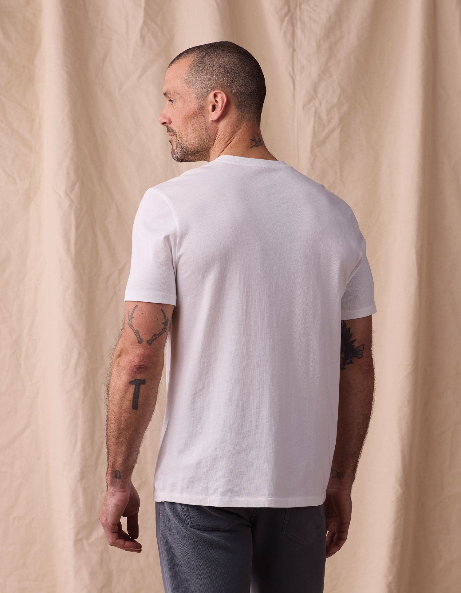 Men | Normal Jersey Henley | White