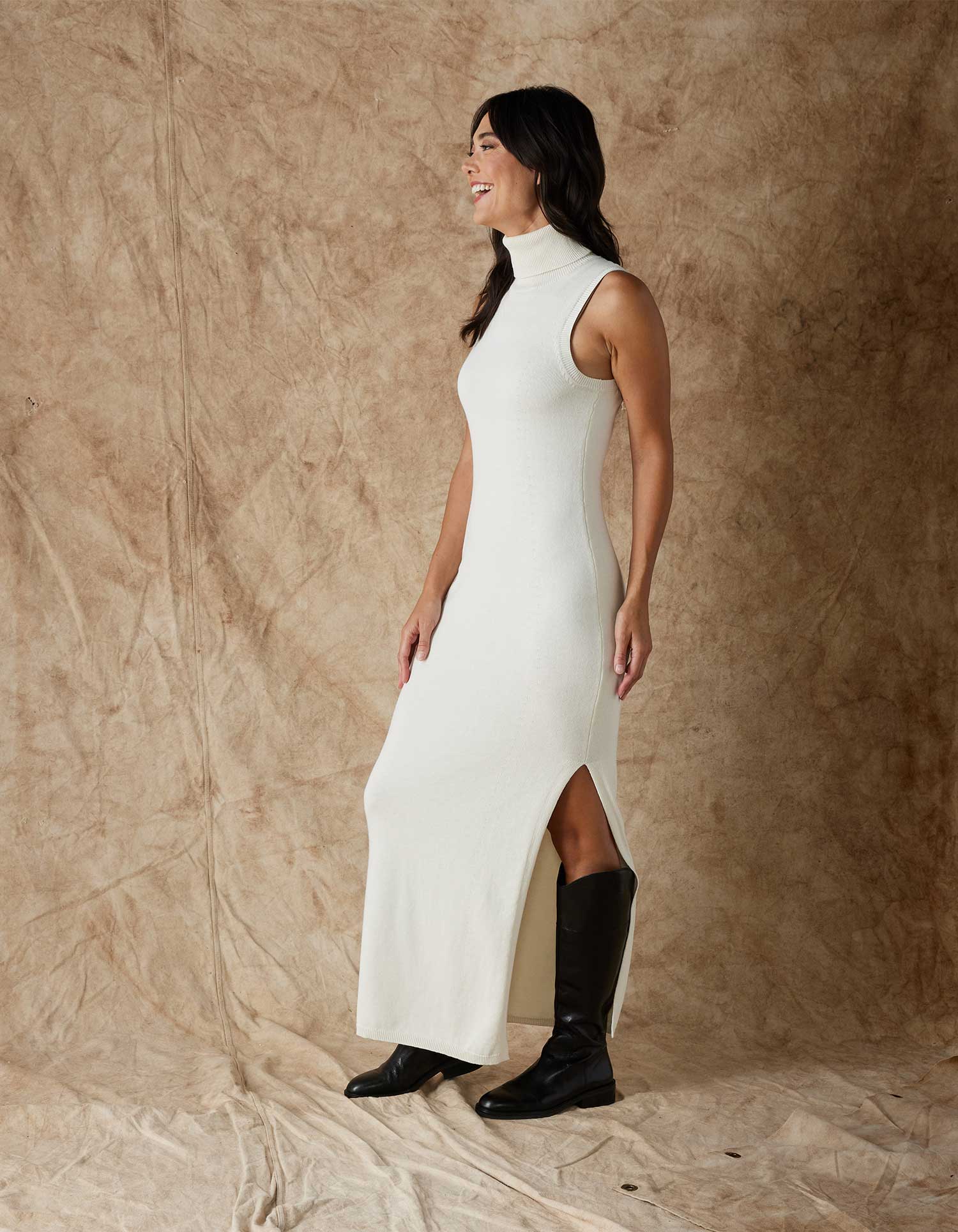 Women | Athena Column Dress | Winter White