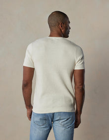 Men | Waffle Knit Sweater Tee | Cream
