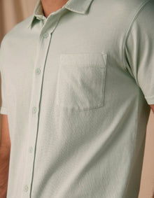 Men | Normal Jersey Button Up | Sea Glass