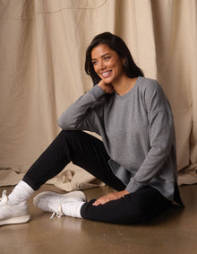 Women | Fleece Puremeso Splitside Pullover | Heather Grey