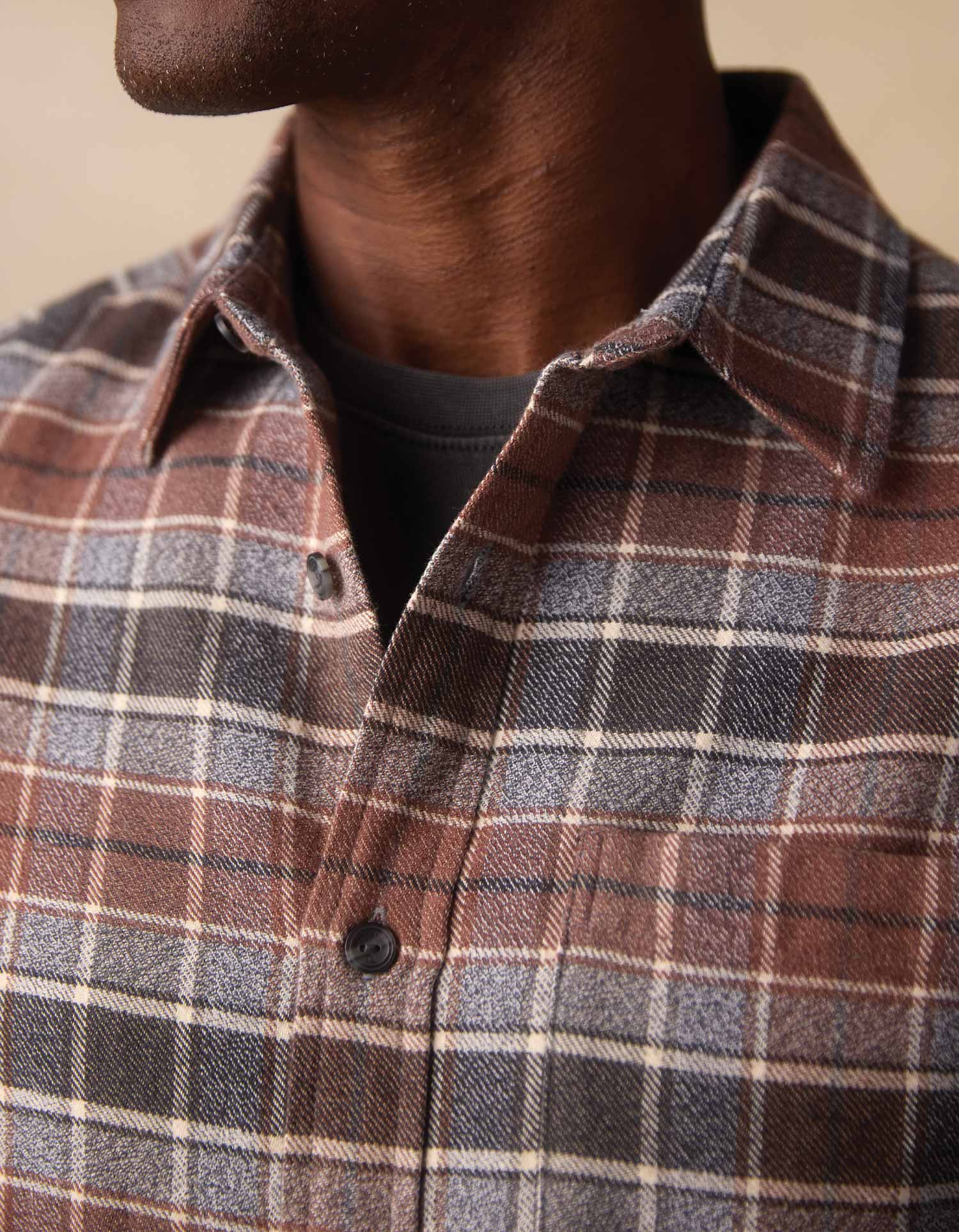 Men | Louis Heavyweight Flannel Overshirt | Spiced Brandy
