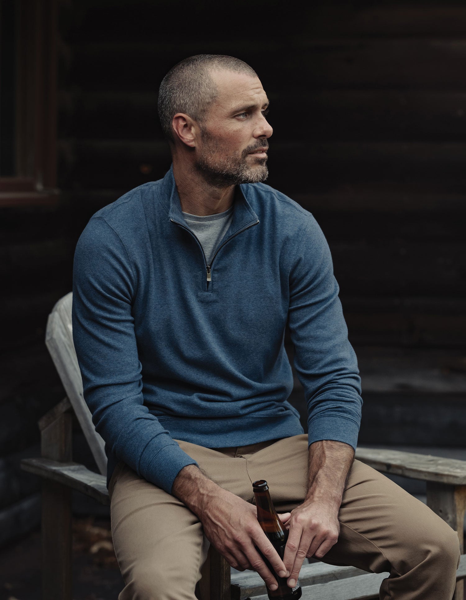 Men | Puremeso Weekend Quarter Zip | Indigo Blue