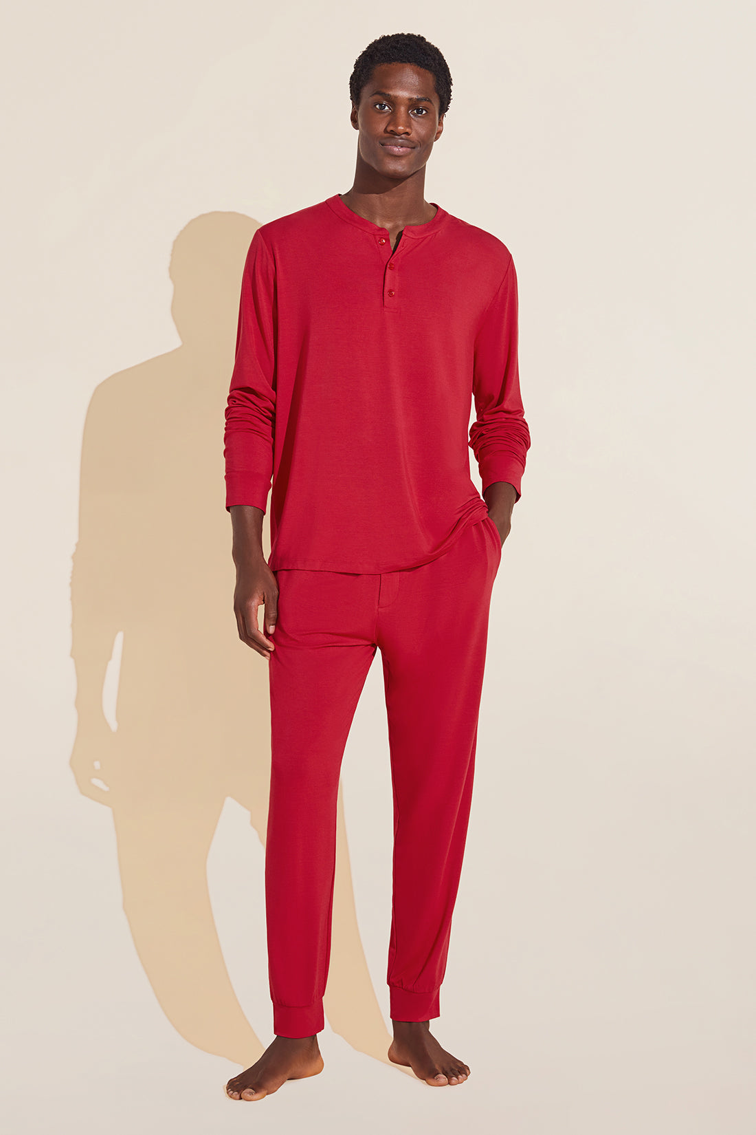 Men | Henry TENCEL™ Modal Long PJ Set With Ribbon | Haute Red