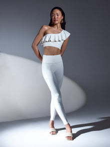 High Rise Sport Pocket Legging in Diamond Compression | Cloud Dancer