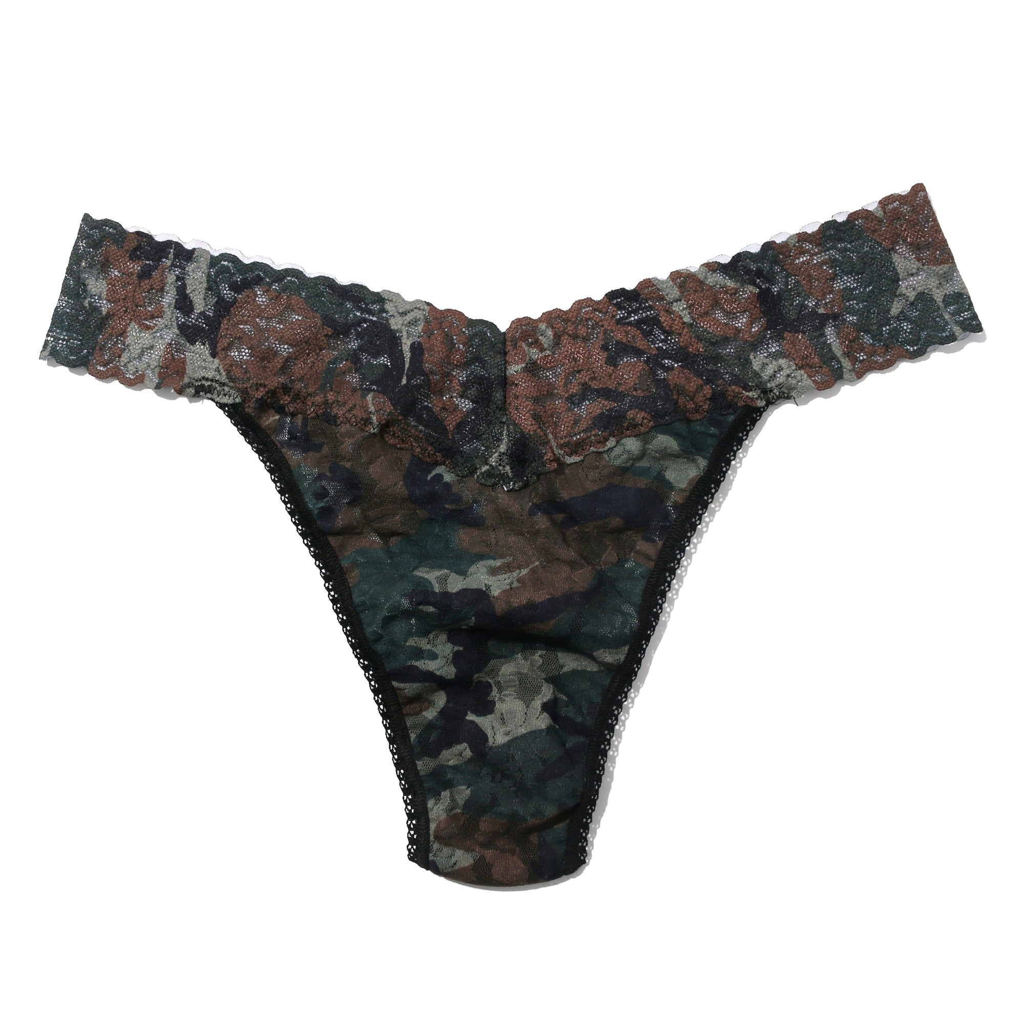 Signature Lace Original Rise Thong | Woodland Camo