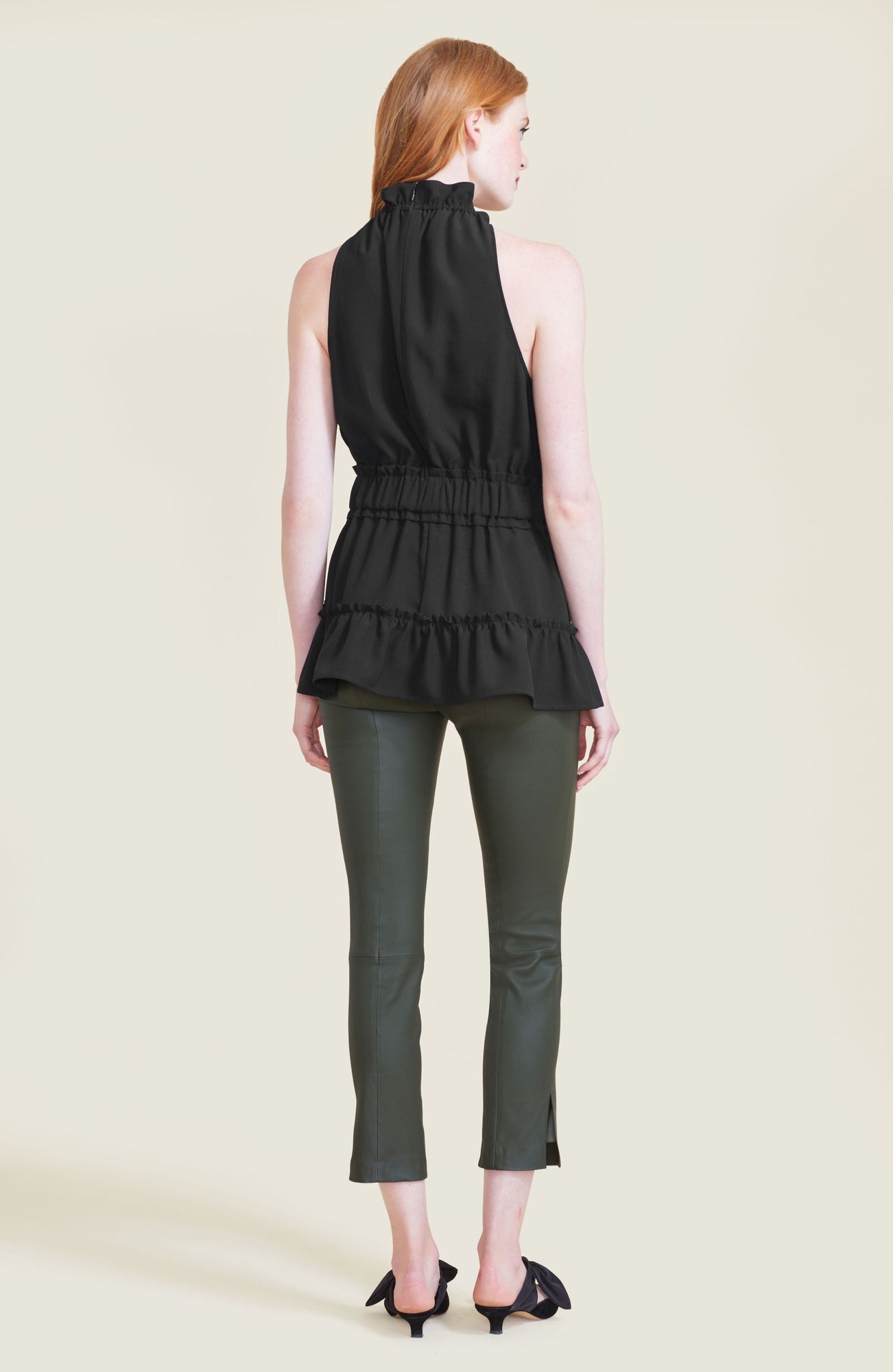 Leather Chloe Pant | Olive