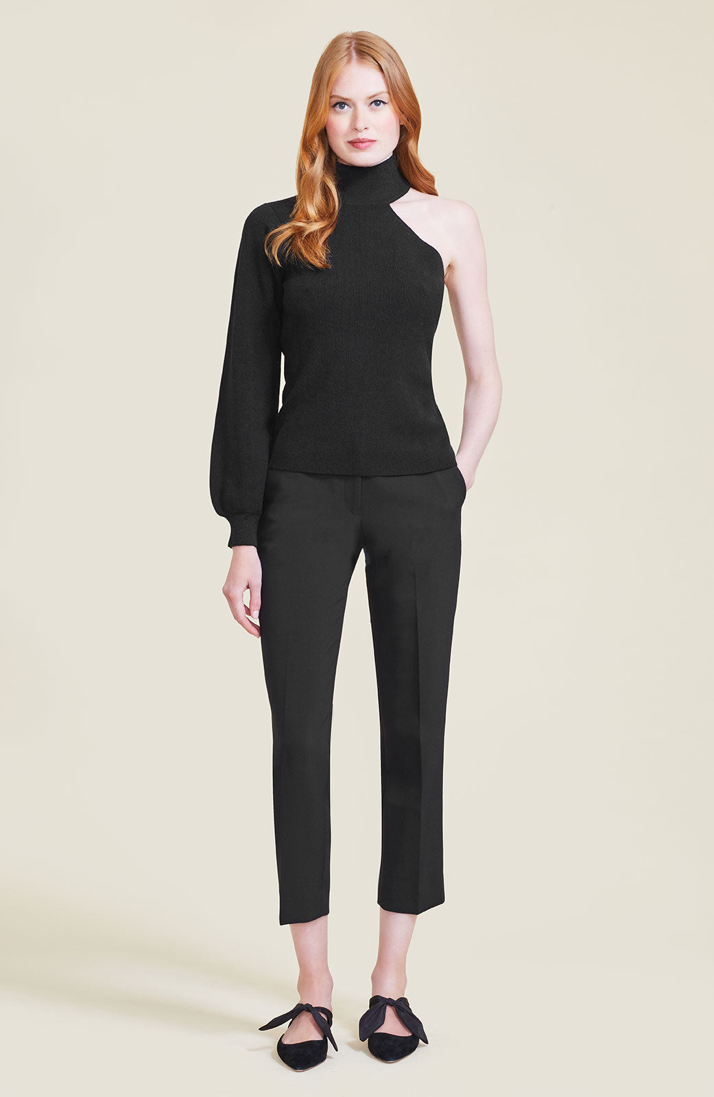 Stretch Crepe Erin Pant | Black