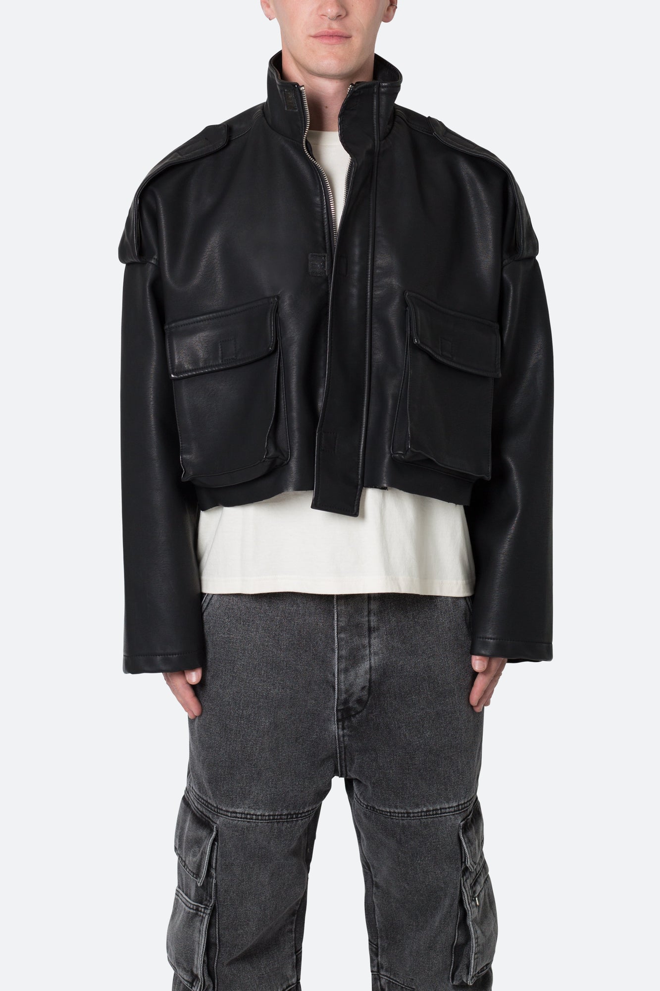 PU Cropped M65 Jacket | Black