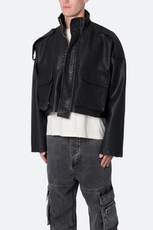 PU Cropped M65 Jacket | Black