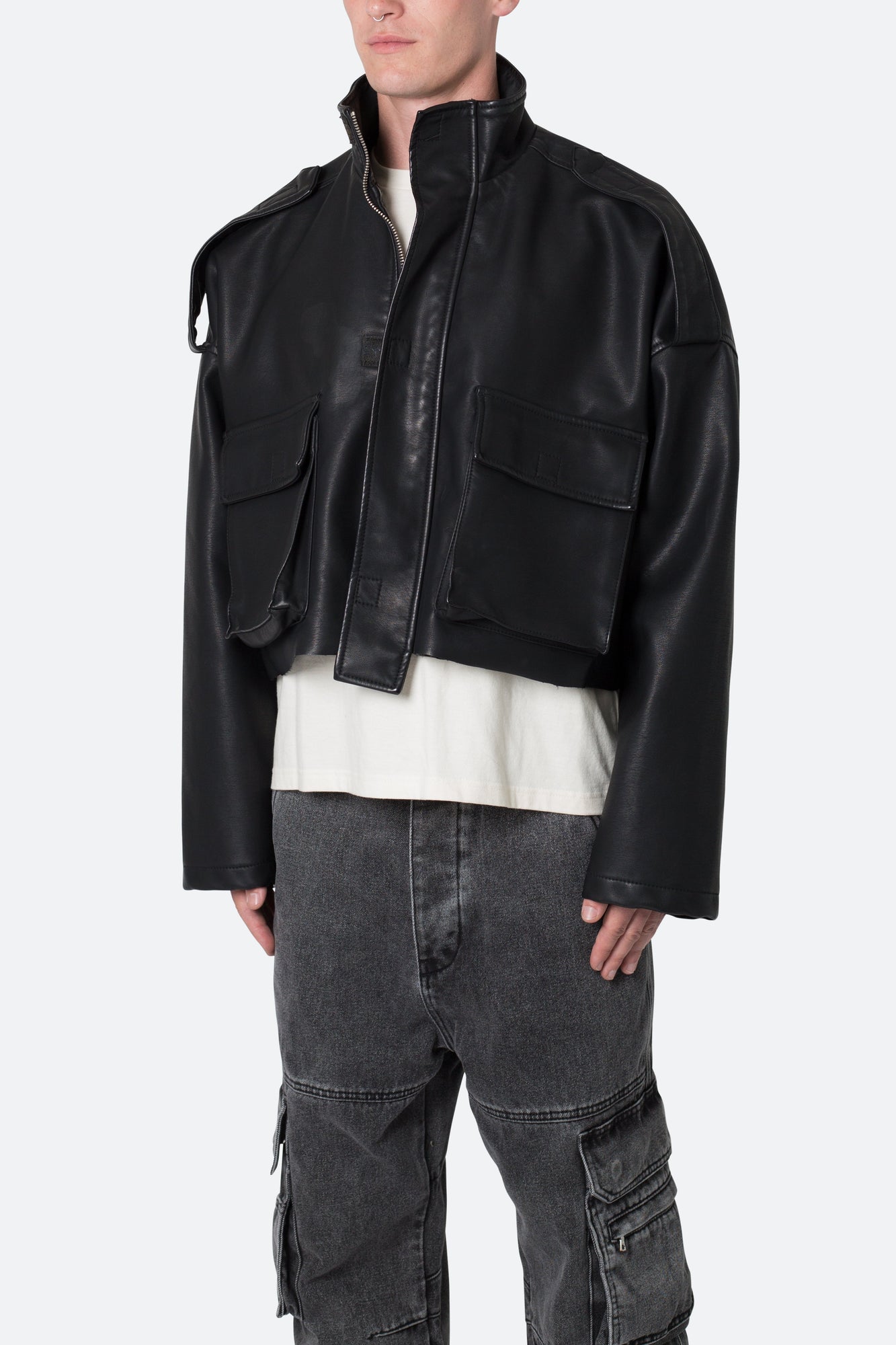 PU Cropped M65 Jacket | Black