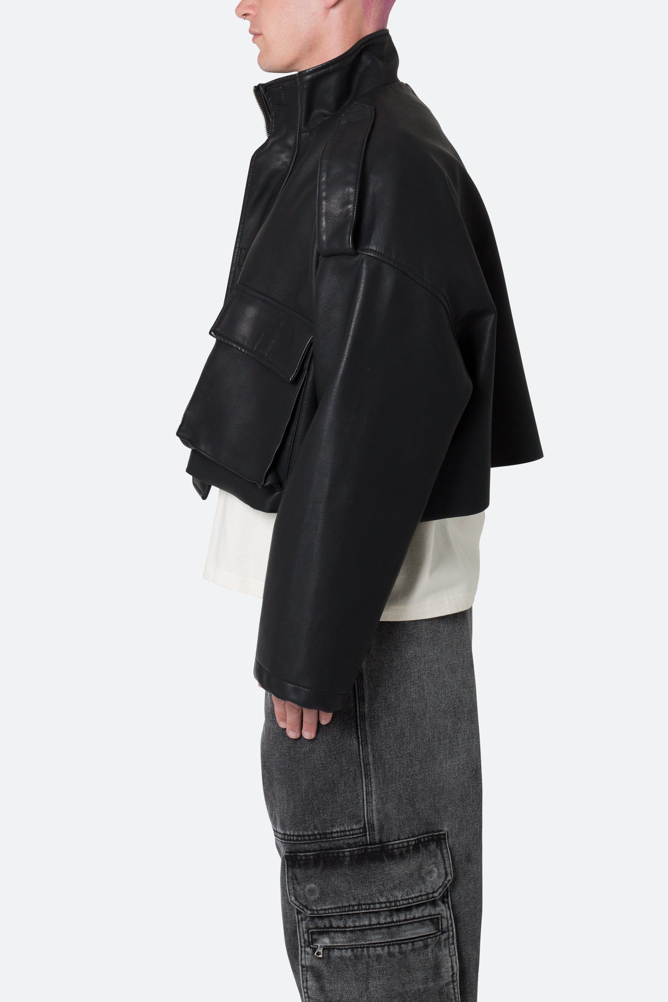 PU Cropped M65 Jacket | Black