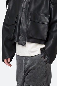 PU Cropped M65 Jacket | Black