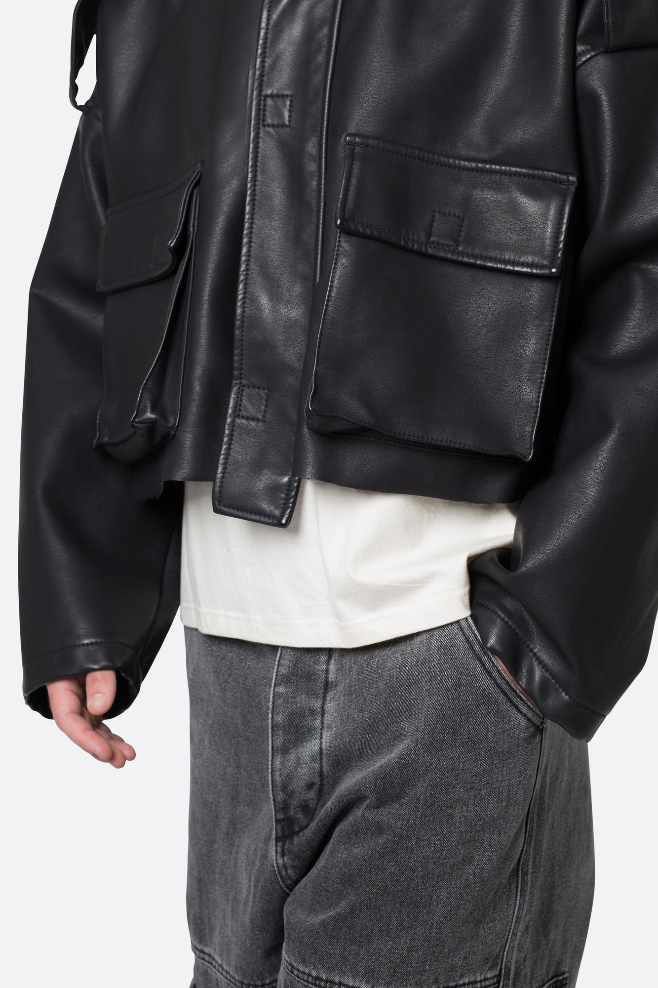 PU Cropped M65 Jacket | Black