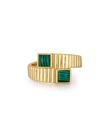 Malachite Wrap Ring | Plated Gold