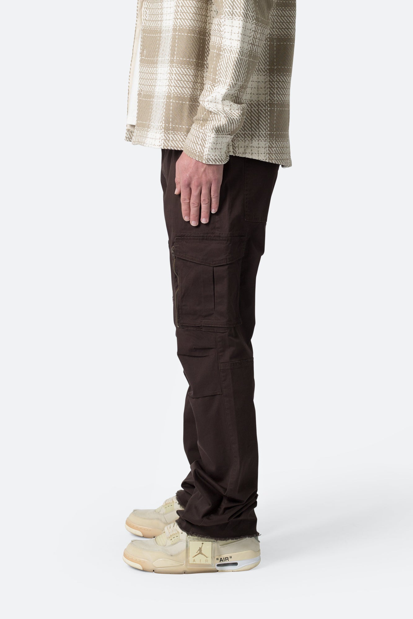 Paneled Zipper Cargo Pants | Brown