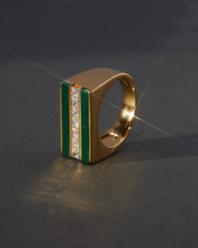 Panini Ring - Malachite | Plated Gold