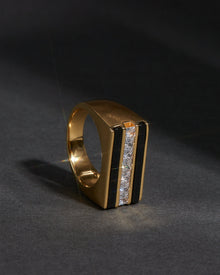 Panini Ring | Black Onyx/Cubic Zirconia | Gold