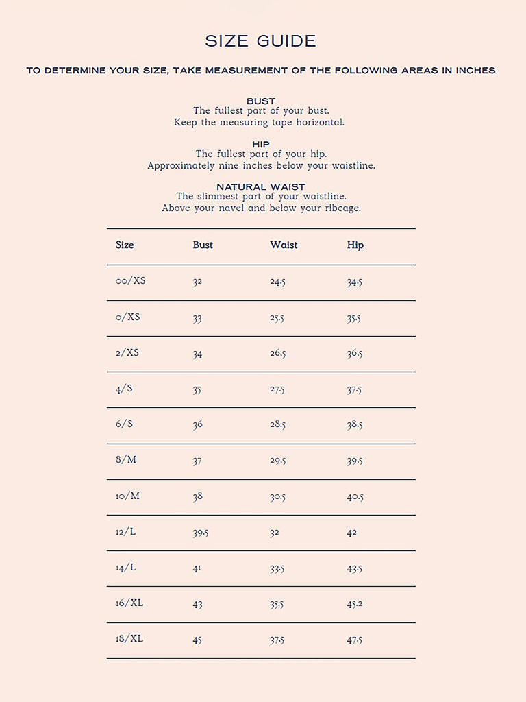 Product size guide