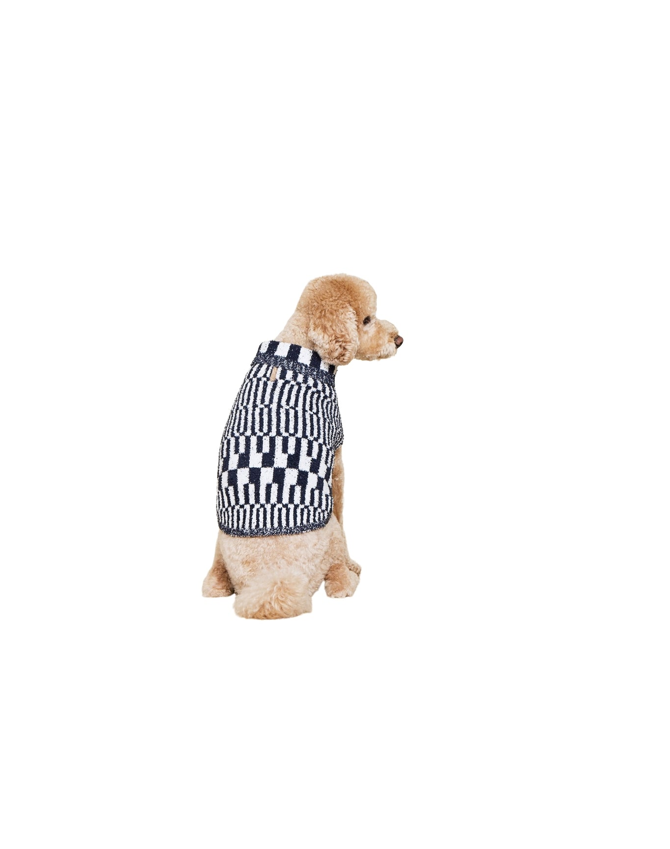 Pet | Cozychic Abstract Check Sweater | He Pearl-Indigo
