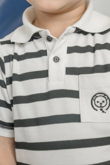 Boy | Monaco and Striped Boys' Top and Shorts Set | Black x White