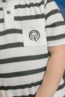 Boy | Monaco and Striped Boys' Top and Shorts Set | Black x White