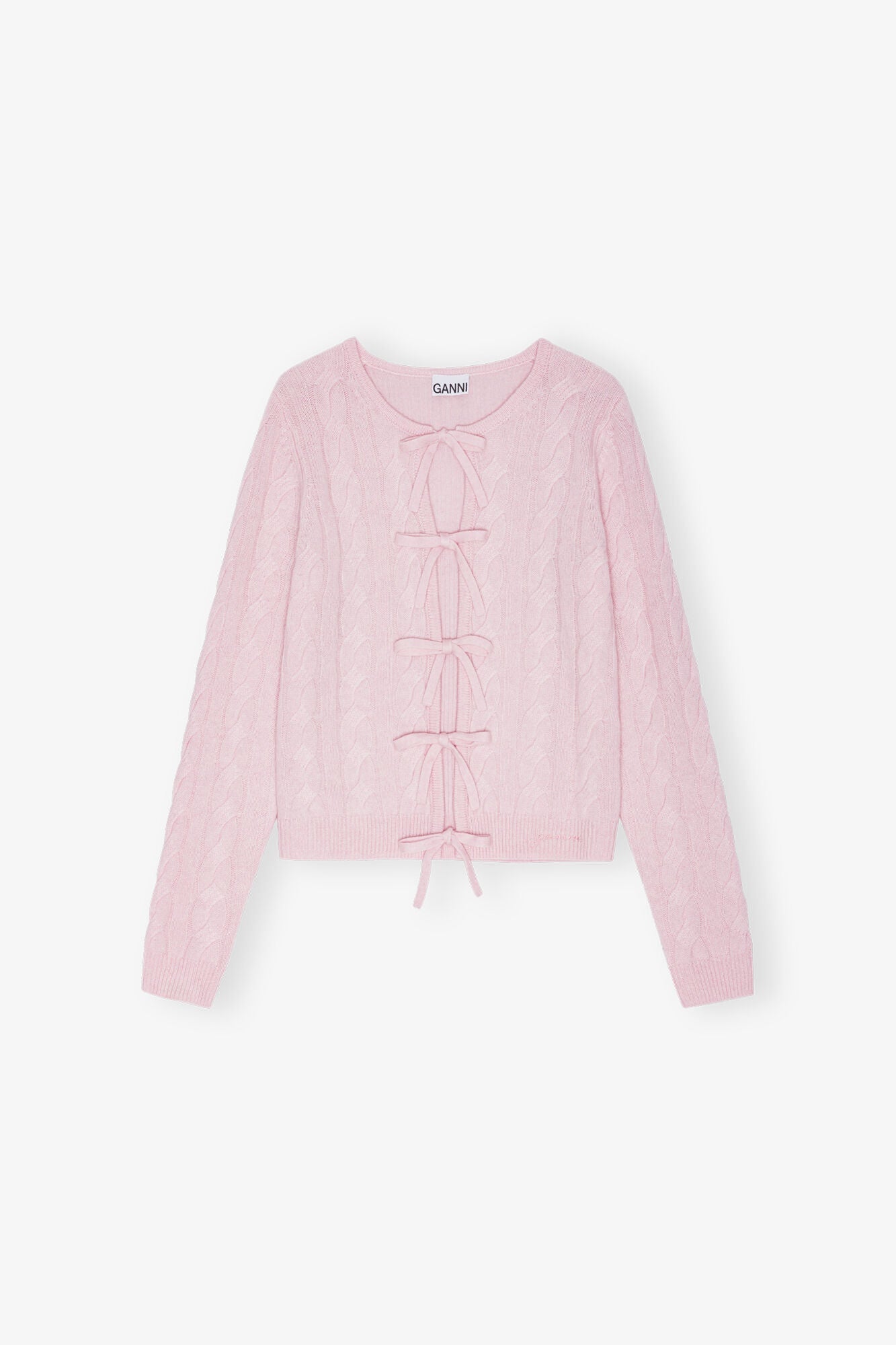 Pink Cashmere Mix Tie String Cardigan | Mauve Chalk