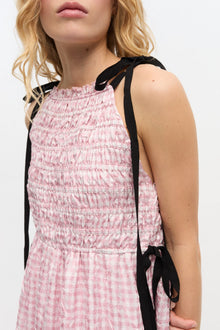 Pink Check Dress | Bleached Mauve