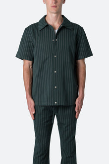 Pinstripe Short Sleeve Shirt | Green