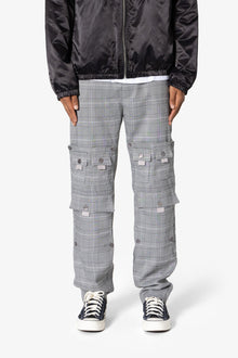 Plaid All Over Pocket Pants | Grey