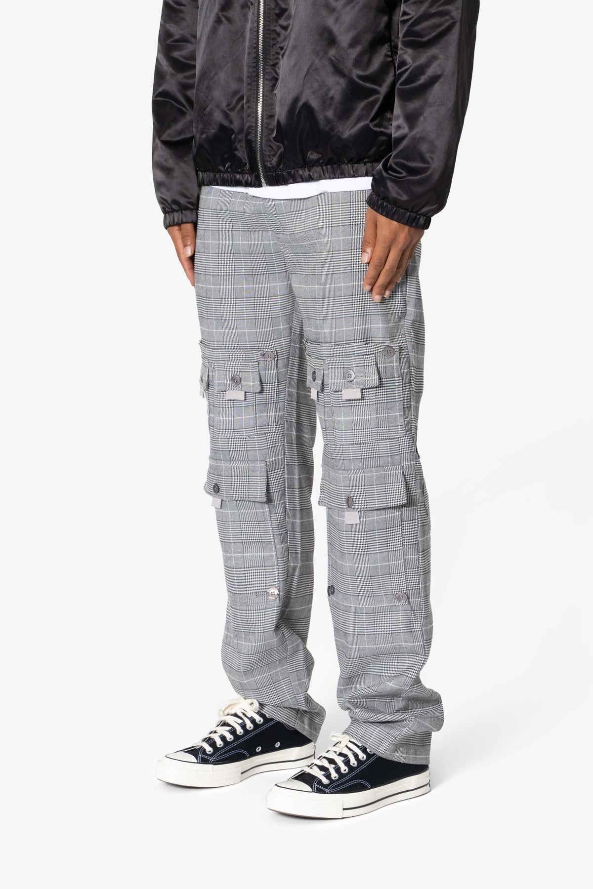Plaid All Over Pocket Pants | Grey