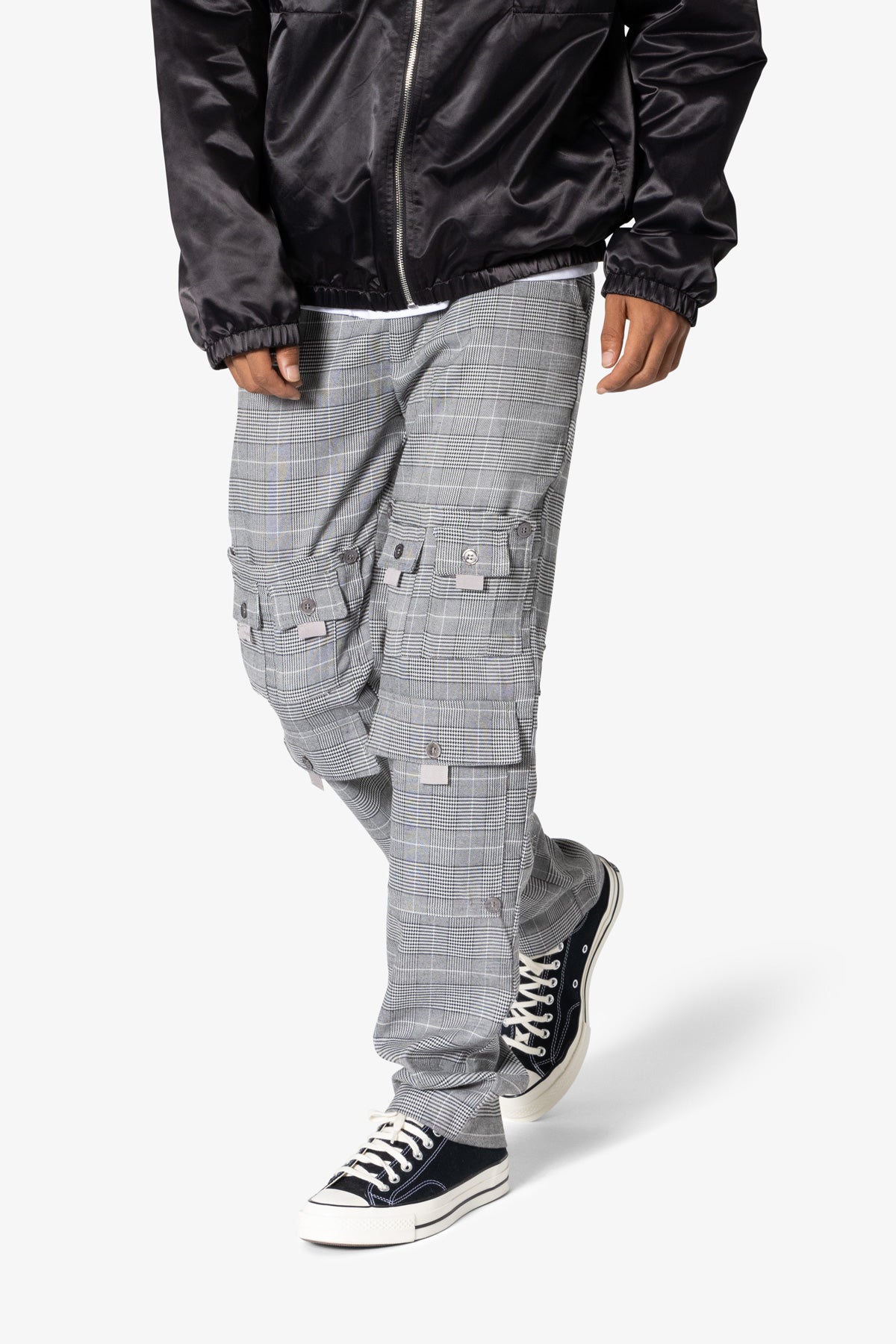 Plaid All Over Pocket Pants | Grey