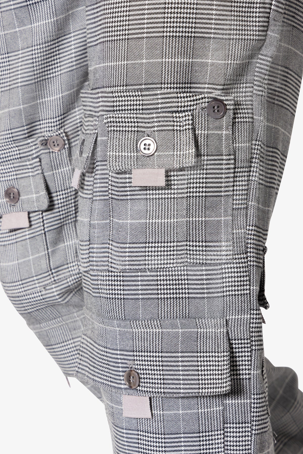 Plaid All Over Pocket Pants | Grey