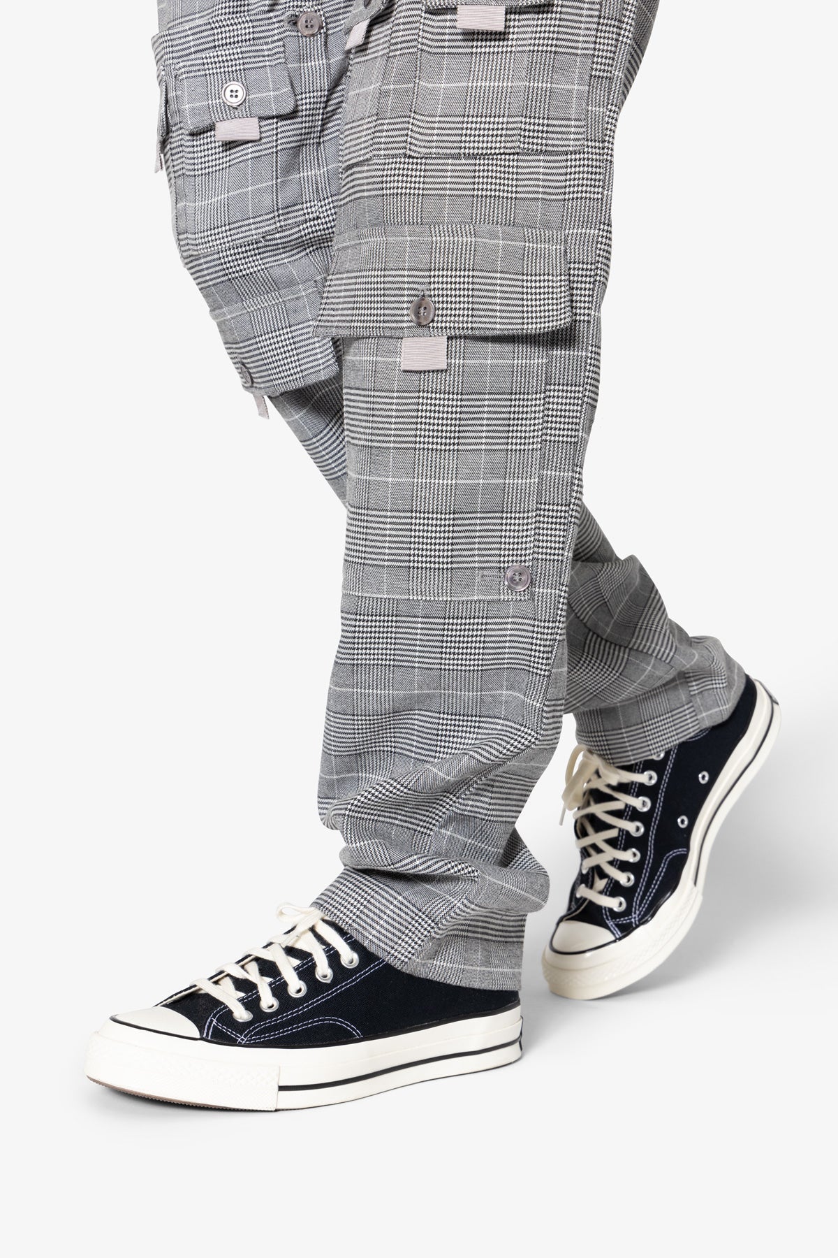 Plaid All Over Pocket Pants | Grey