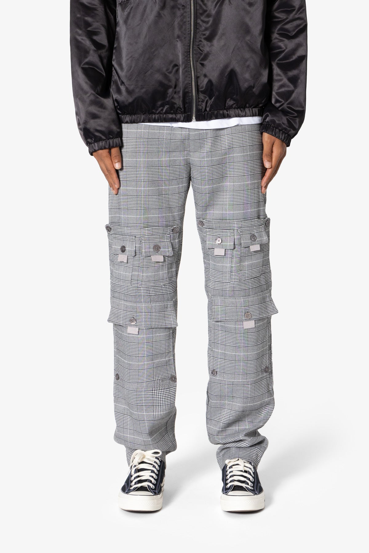 Plaid All Over Pocket Pants | Grey