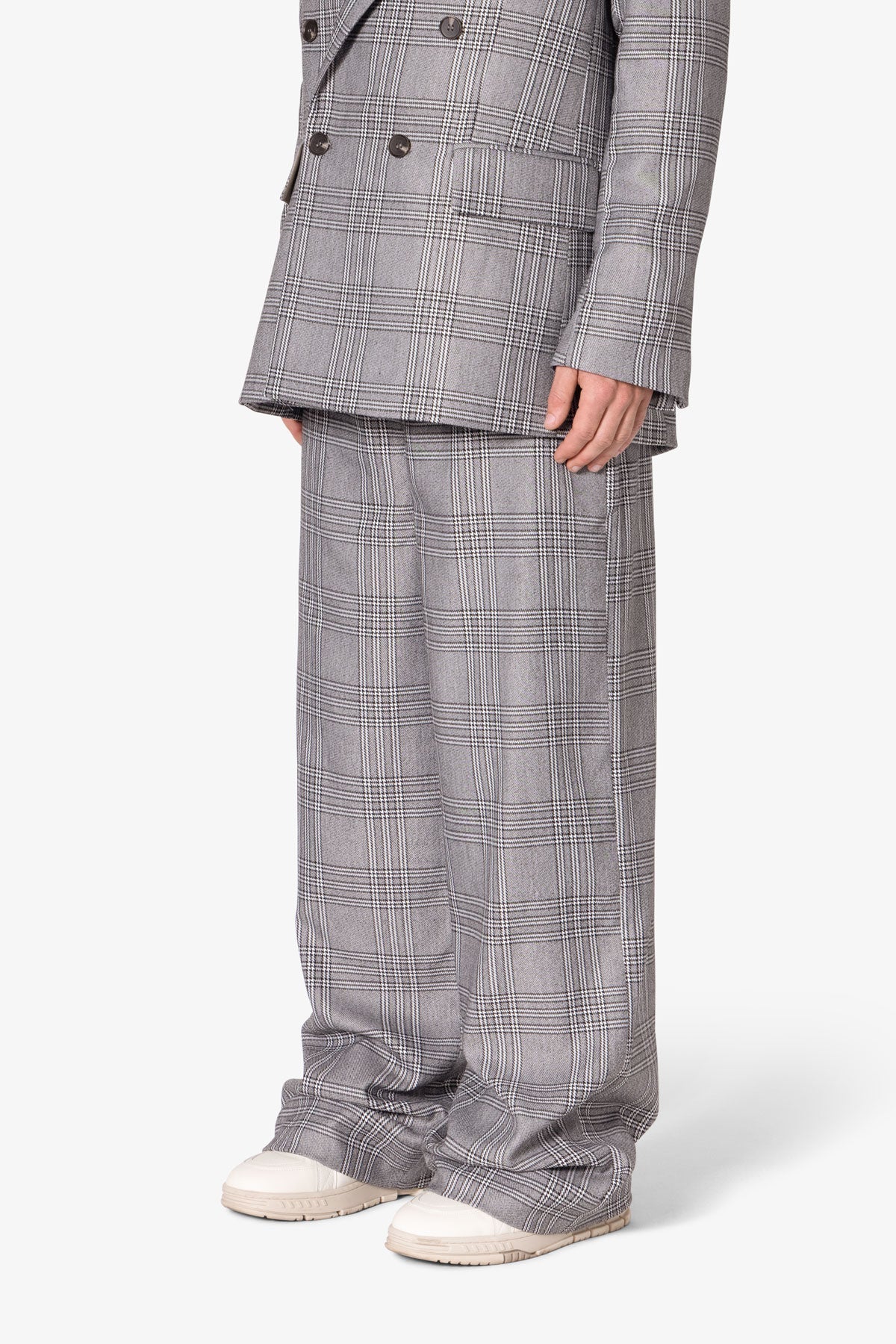 Plaid Baggy Suit Pants | Black x Grey