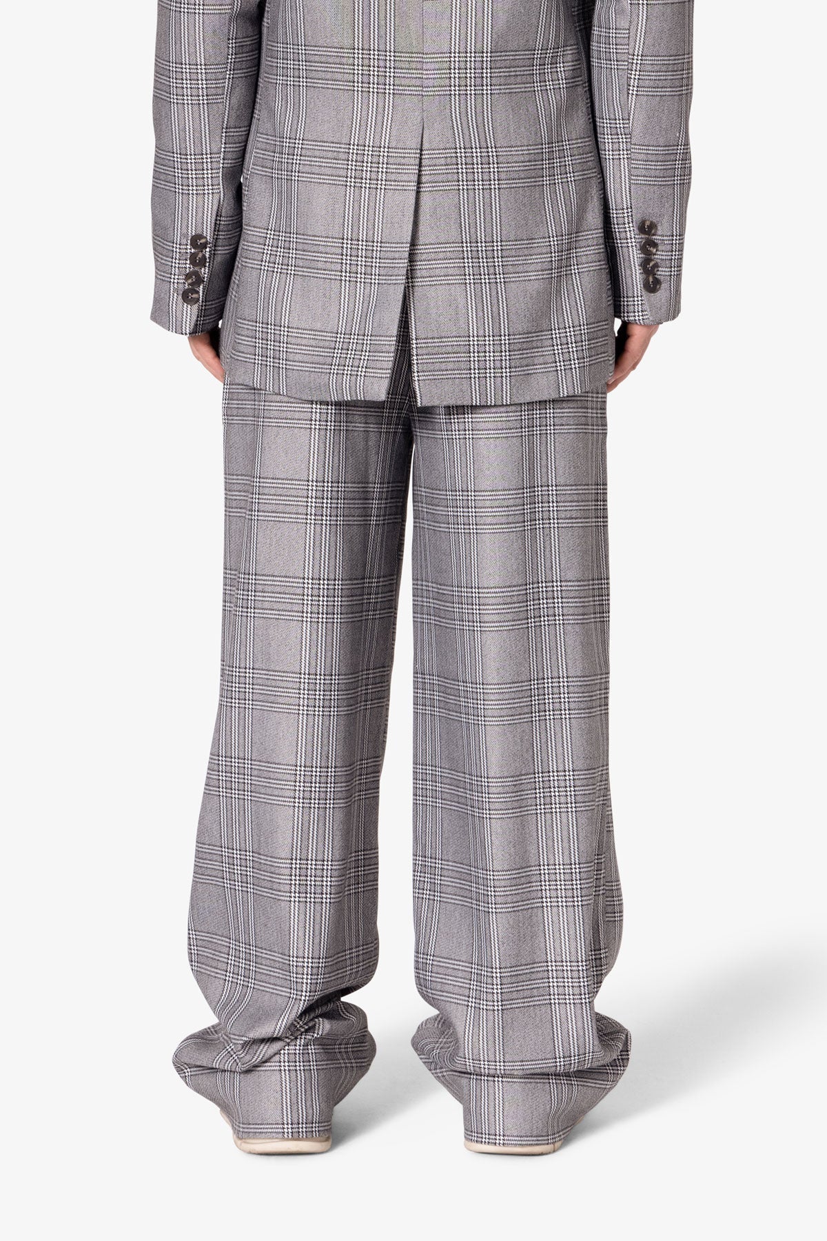 Plaid Baggy Suit Pants | Black x Grey