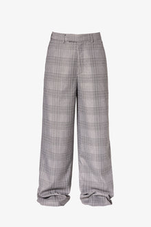 Plaid Baggy Suit Pants | Black x Grey