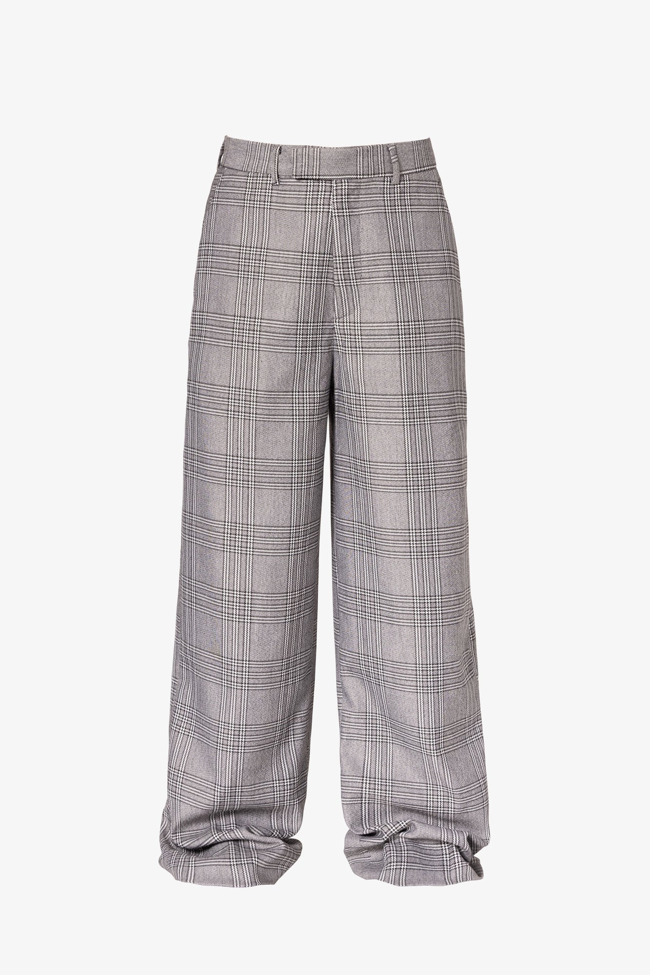 Plaid Baggy Suit Pants | Black x Grey