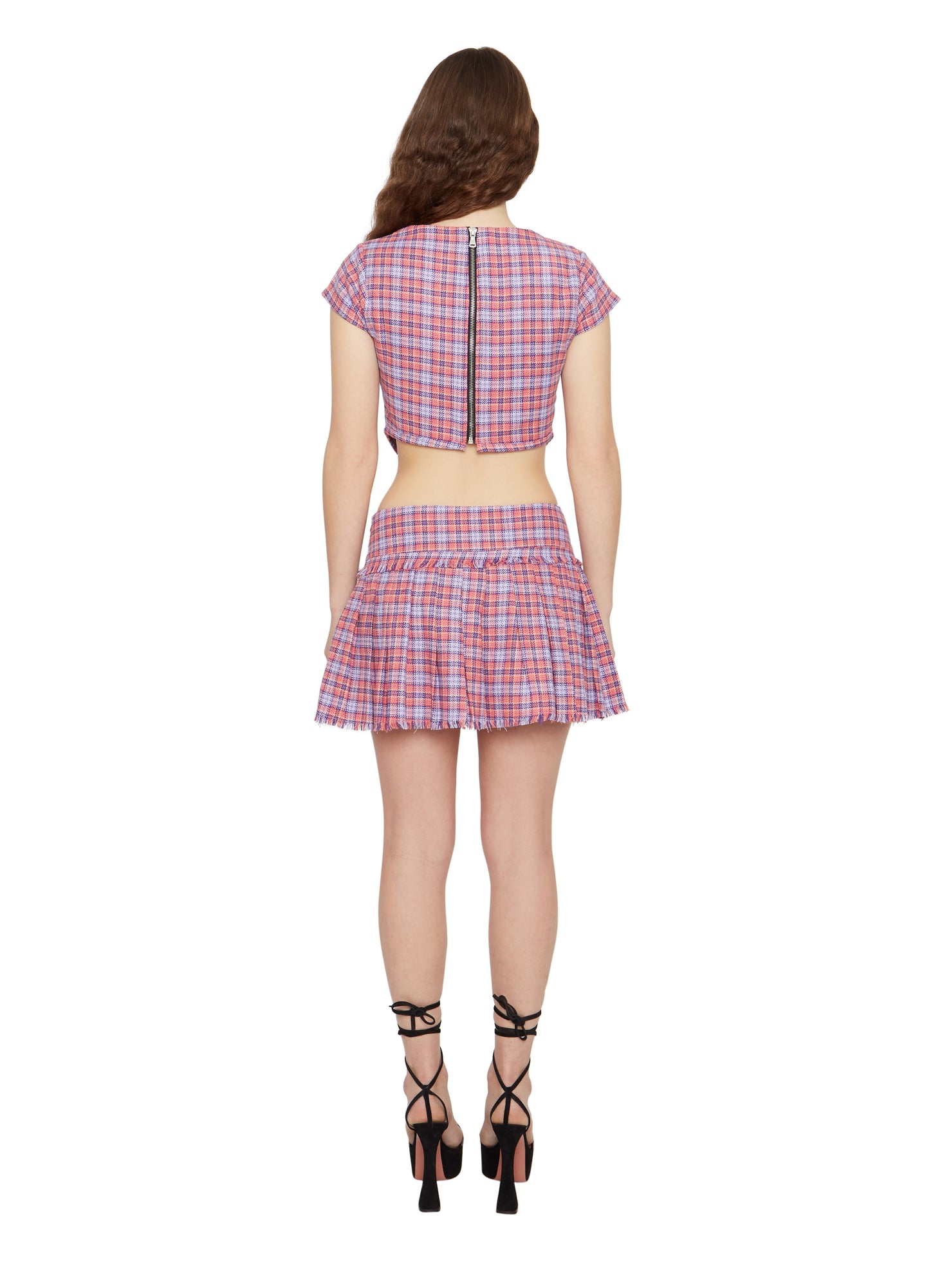 Womens | Plaid Corset | Lilac/Orange Plaid