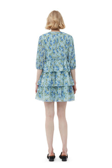 Pleated Georgette Mini Dress | Ice Water
