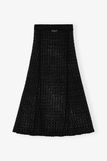 Pointelle Long Skirt | Black