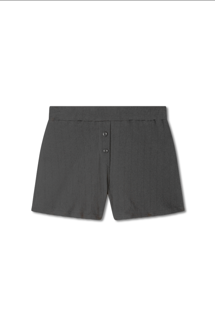 Pointelle Lounge Short | Stone-Grey