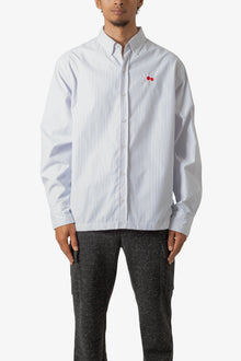 Poppy Striped Oxford Shirt | Blue x White
