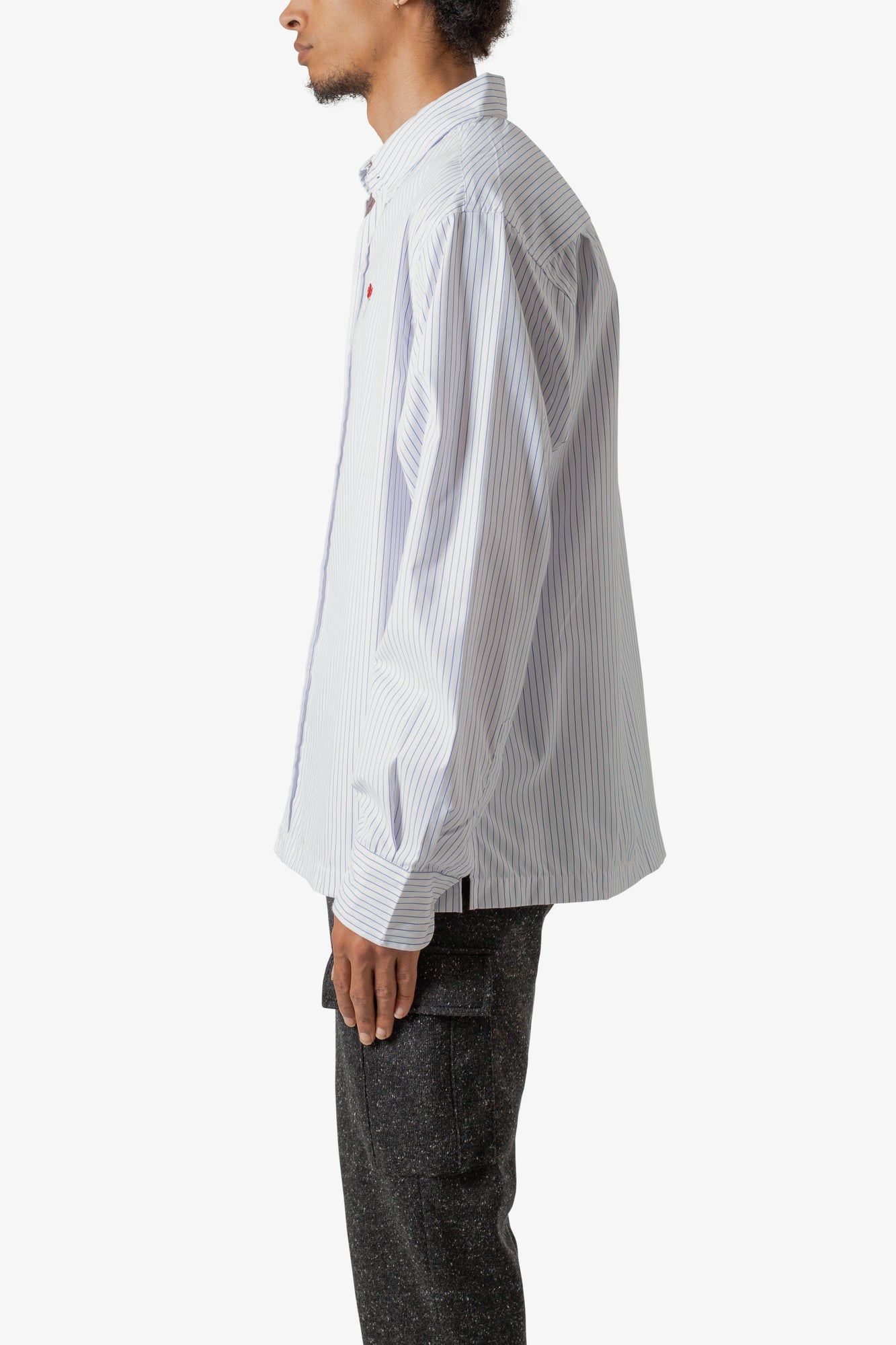 Poppy Striped Oxford Shirt | Blue x White