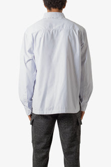 Poppy Striped Oxford Shirt | Blue x White