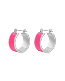 Positano Hoops - Hot Pink - Silver | Plated Silver