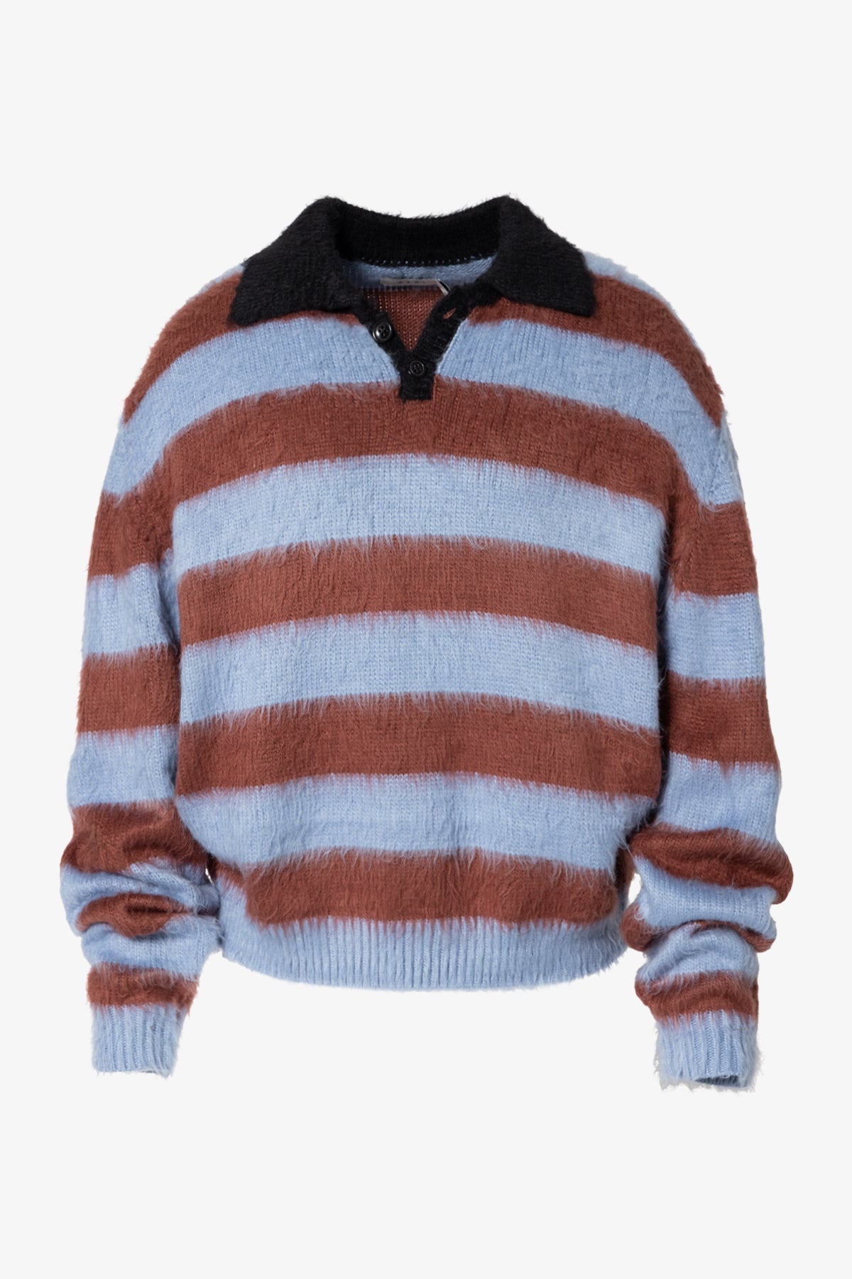 Prep Stripe Fuzzy Sweater | Blue x Red
